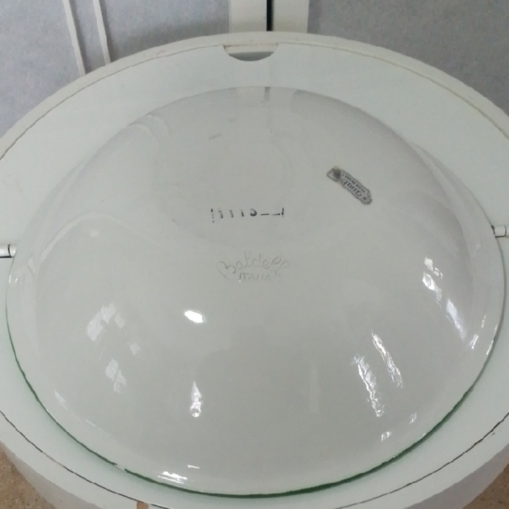 Made In Italy Baldelli Green and White Vegetable Design Bowl - Picture 3 of 11
